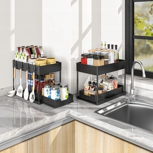 ORGANIZER POD ZLEW 2 POZIOMOWY WYSUWANA PÓŁKA REGAŁ STOJAK DO KUCHNI na Arena.pl