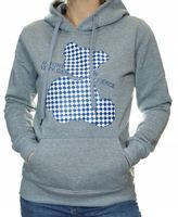 Damska bluza dresowa kangurka z kapturem szara miś S