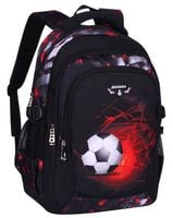 Plecak szkolny wielokomorowy K&M czarny, czerwony