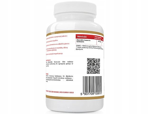 BERBERYS ekstrakt korzeń 400mg berberyna 60Kaps zdjęcie 4