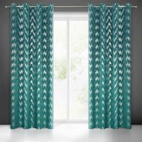 Zasłona gotowa na przelotkach CHILL 140x250 turkusowy/srebrny