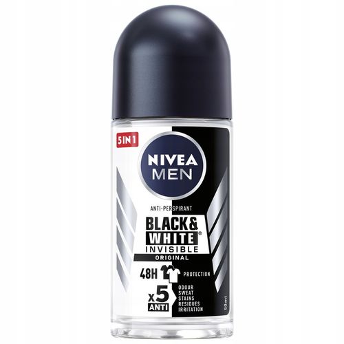 4 x NIVEA MEN Black&White Invisible Original Antyperspirant Roll On, 50 ml na Arena.pl