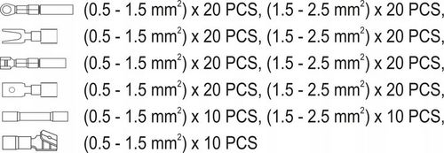 YATO ŚCIĄGACZ IZOLACJI SZCZYPCE Z ZESTAWEM KONEKTORÓW 205 MM 191 EL. na Arena.pl
