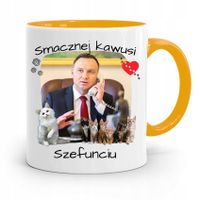 Kubek Żółty Prezydenta Andrzej Duda Pis Dla Ciebie Z Nadrukiem Ze Zdjęciem