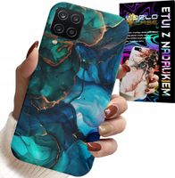 ETUI DO SAMSUNG GALAXY A22 5G - NIEBIESKO ZIELONY MARMUREK PLECKI WZORY