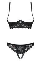 letica komplet 2-częściowy otwarty czarny l/xl obsessive