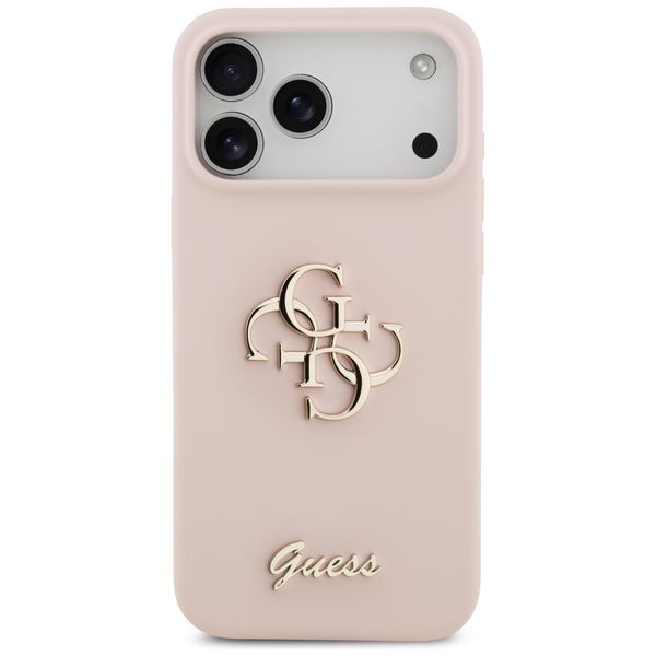 etui guess silicone big 4g script do     iphone 17 pro max różowy zdjęcie 3