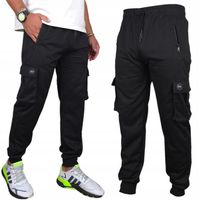 DRESOWE SPODNIE MĘSKIE długie DRESY BOJÓWKI BAWEŁNA KIESZENIE NA