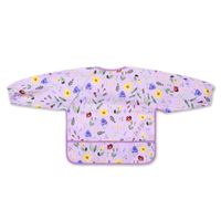 BABYONO Wodoodporny śliniak z długim rękawem i zapięciem na rzep GARDEN