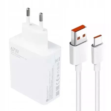 ZESTAW XIAOMI MOCNA ORYGINALNA ŁADOWARKA SIECIOWA 67W QC 3.0 + KABEL na Arena.pl