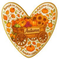 CIASTKO LUKROWANE AUTUMN DECORATION ROZ.XL SERCE JESIEŃ RĘCZNIE ROBIONE