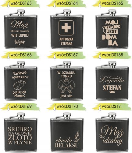 GRAWEROWANA Piersiówka 180 ml personalizowany prezent na dzień dziadka na Arena.pl