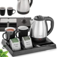 Czajnik Elektryczny Bezprzewodowy Stalowy Hotelowy Zestaw Powitalny 2 Kubki