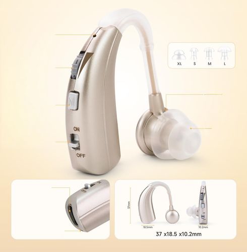 Aparat słuchowy Britzgo VHP-1301 z regulacją głośności ładowanie USB-C na Arena.pl