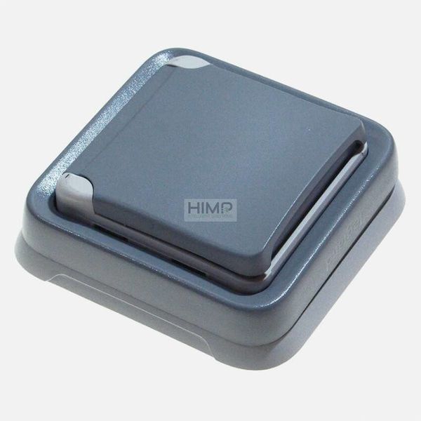 PLEXO55 Gniazdo hermetyczne pojedyncze 2P+Z z przysłoną SZARE komplet Legrand 069831 zdjęcie 5