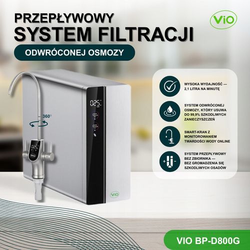 SYSTEM ODWRÓCONEJ OSMOZY ViO BP-D800G z SMART-KRANEM - WYDAJNOŚĆ 2,1 l/m na Arena.pl