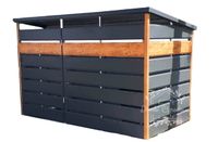 Wiata śmietnikowa 2x1,5 antracyt + drewnopodobny Schowek ogrodowy ID418