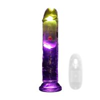 Led Vibrating Straight Cock - 18 Cm - Transparent