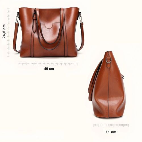POJEMNA DAMSKA TORBA TOREBKA EKO-SKÓRZANA NA RAMIĘ BRĄZOWA na Arena.pl