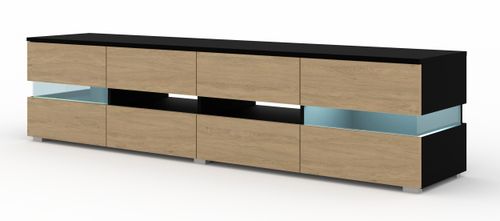 Szafka RTV VIPER 186 cm czarny mat / dąb stone na Arena.pl