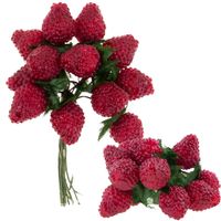 cv37508-mix maliny, jeżyny, wiązka sztucznych owoców, na piku