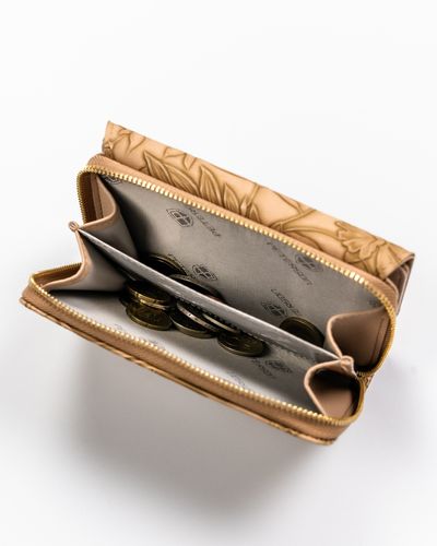 portfel damski ze skóry ekologicznej z botanicznym wzorem - peterson na Arena.pl