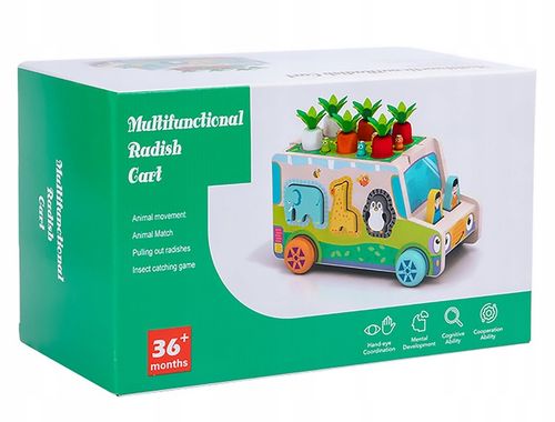 MONTESSORI SORTER KLOCKÓW ZŁAP ROBACZKA AUTO UKŁADANKA MARCHEWKI I ROBACZKI na Arena.pl