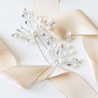 KOMPLET ozdób do włosów spinki wsuwki kokówki perły kryształki delikatne