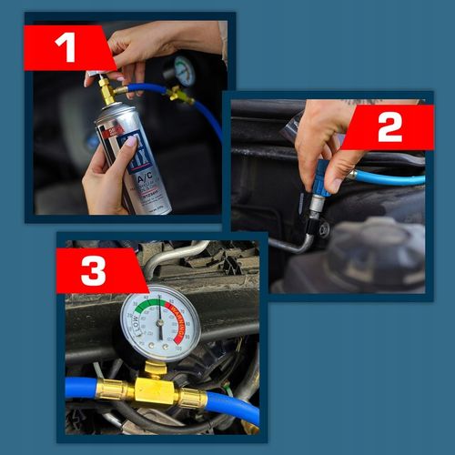 CARFIX 3w1 - 2x CZYNNIK CHŁODNICZY GAZ DO KLIMATYZACJI R134A + PRZEWÓD na Arena.pl