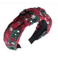 opaska turban z materiału gruba 6,5 cm świąteczna o459