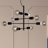 Loftowa LAMPA wisząca PORTEL PND-02431-8-BL Italux metalowa OPRAWA industrialny zwis czarny