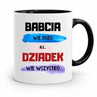 Kubek Czarny Na Dzień Dziadka Dziadek Wie Wszystko Z Nadrukiem Ze Zdjęciem