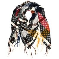 Czarny Duży Szalik Damski Bawełniany Ciepły Chusta Na Szyję Rec-81