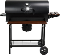 GRILL WĘGLOWY OGRODOWY NA KOŁACH PÓŁKI GRIL BBQ NA WĘGIEL Z POKROWCEM LUND
