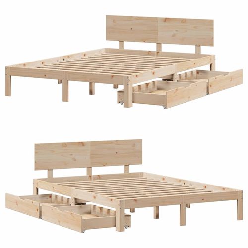 Rama łóżka z szufladami, 140 x 190 cm, sosnowa na Arena.pl