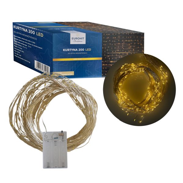 KURTYNA DRUCIK 200LED 2MX1M. zdjęcie 1