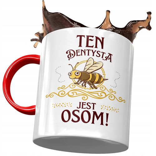 Kubek Czerwony Dla Dentysty Jest Osom Na Prezent Z Nadrukiem Ze Zdjęciem na Arena.pl