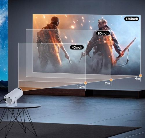 PROJEKTOR RZUTNIK ANDROID TV WIFI MINI 4K PRZENOŚNY SMART GŁOŚNIK OBROTOWY na Arena.pl