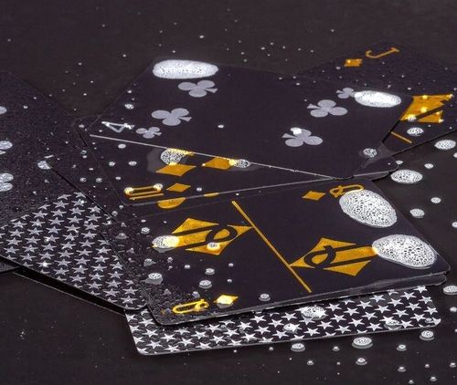 KARTY DO GRY 100% PLASTIK - CZARNE / SREBRNE POKER na Arena.pl