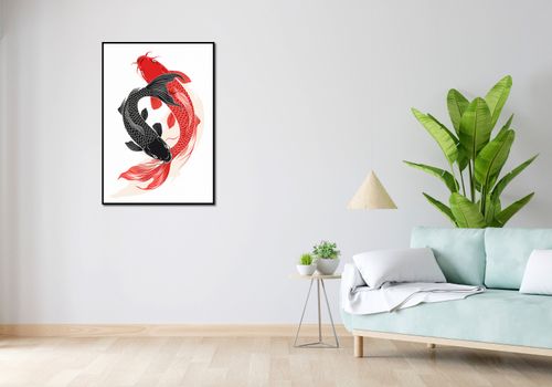 Plakat 68x98cm Yin i Yang Koi na Arena.pl