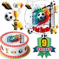 ZESTAW OPŁATEK NA TORT 20CM + 16 POSTACI- PIŁKA NOŻNA SPORT +IMIĘ 15CM 18CM