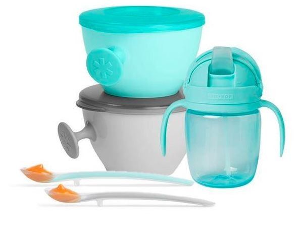Zestaw jedzeniowy Easy-Feed Teal/Grey zdjęcie 1