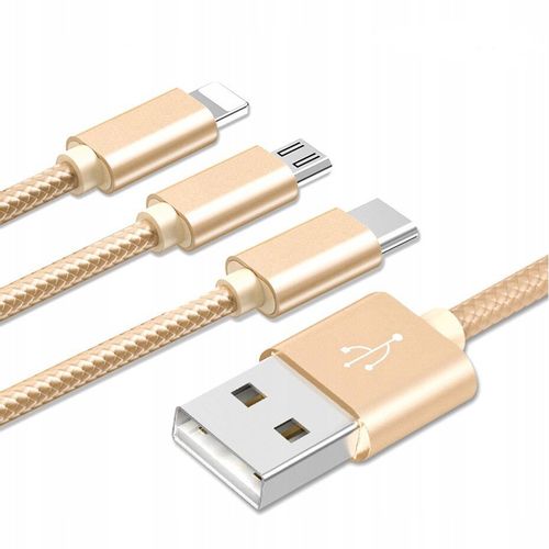 KABEL ŁADOWARKA 3w1 IPHONE / MICRO USB / TYP-C na Arena.pl