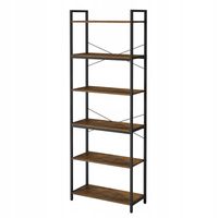 REGAŁ PÓŁKA INDUSTRIALNY STOJĄCY 6 PÓŁEK DRABINKA NA KSIĄŻKI JASNY BRĄZ