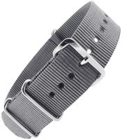 Nylonowy pasek do zegarka szary parciany - 18 mm