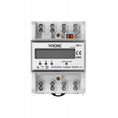 Licznik Energii 3 Fazowy Podlicznik Prądu Trójfazowy 80A na Arena.pl