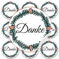 Naklejki DANKE ozdobne 10 sztuk na prezenty