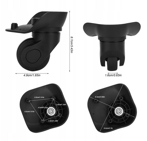 2 SZT CZARNE KÓŁKO DO WALIZKI CZĘŚCI WALIZEK TORBY na Arena.pl