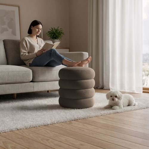 Pufa siedzisko do salonu SNUGGO welur ze schowkiem otwierana 42 cm Brązowa na Arena.pl