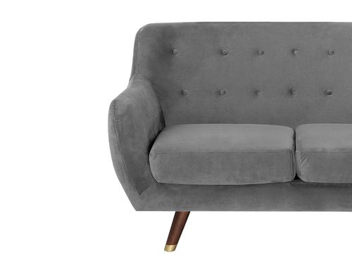 Sofa 2-osobowa welurowa szara BODO na Arena.pl